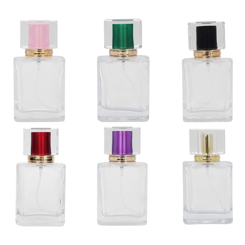 woobles 6Pcs Glass Refillable Spray Bottle, Empty Perfume Bottle Atomize Cosmetic for Travel or Home DIY (50ml) - Image 5
